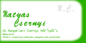 matyas csernyi business card